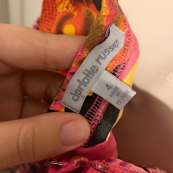 High to low dress. orange pink and sequin halter - Picture 4 of 4